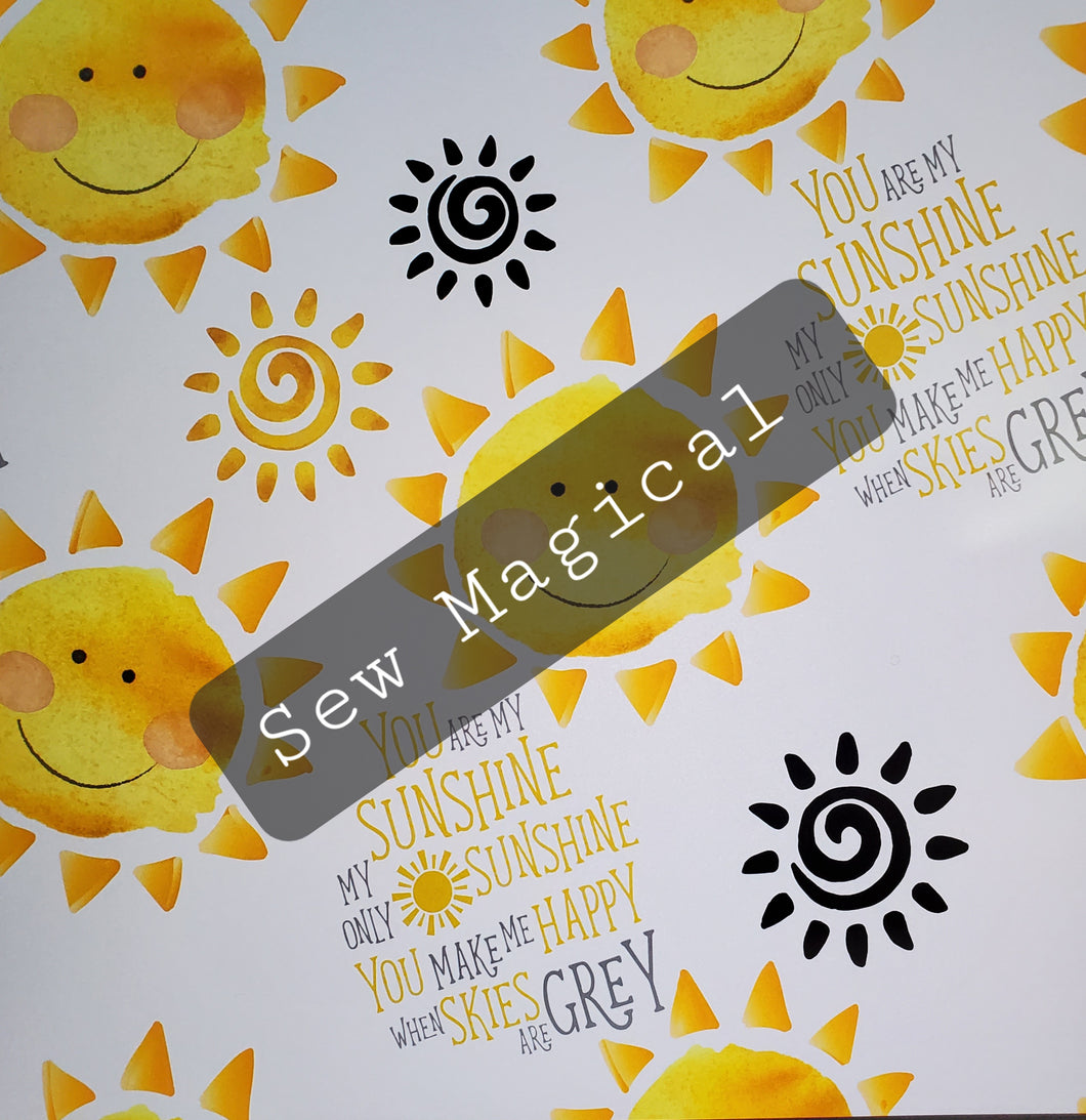 You Are My Sunshine Seamless Digital File White Background