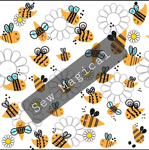 Bees 2 Seamless Digital File White Background